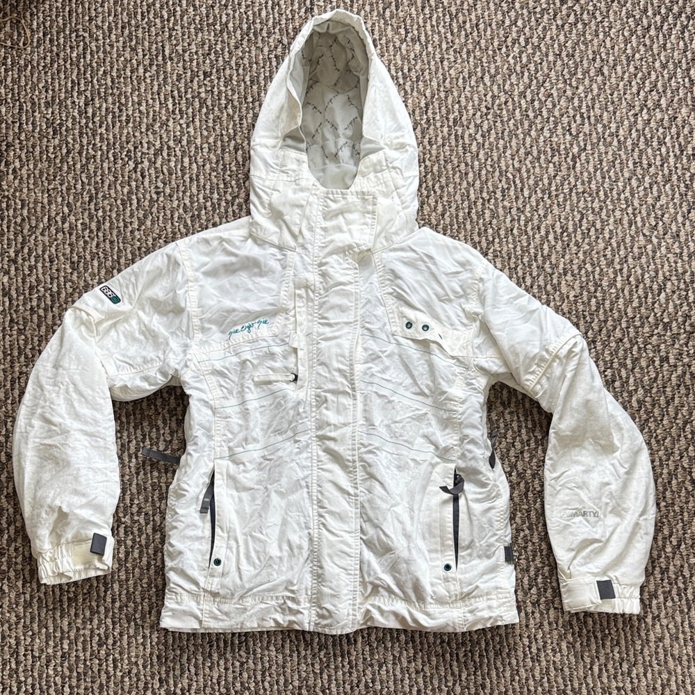 686 White Hooded Ski Jacket